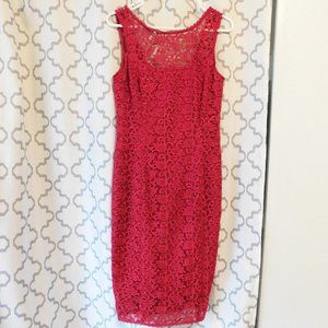 Sleeveless Red Lace Midi Cocktail Dress - 4 (NWT)